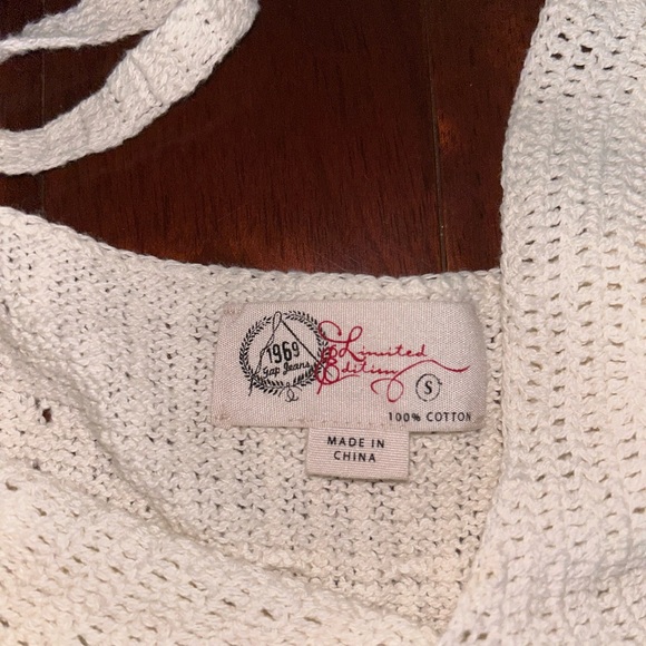 GAP Crochet Tank Small Ivory Babydoll Y2K Boho Coquette Hippie Beach Festival - Picture 6 of 8